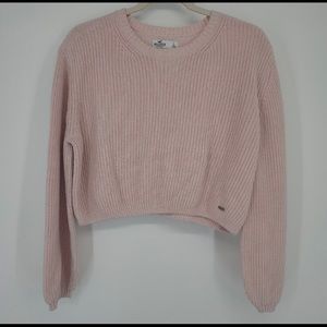 Hollister Chunk Knit Cropped Blush Sweater
